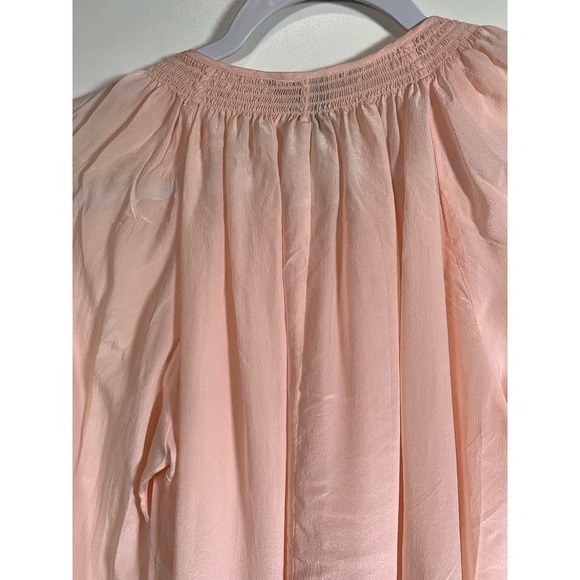 Victoria's Secret SILK Smocked Pink Blouse Top - Picture 5 of 11